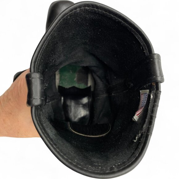 REV Black Square Toe Leather Harness Motorcycle Biker Boots Men's 10.5 - Picture 10 of 14